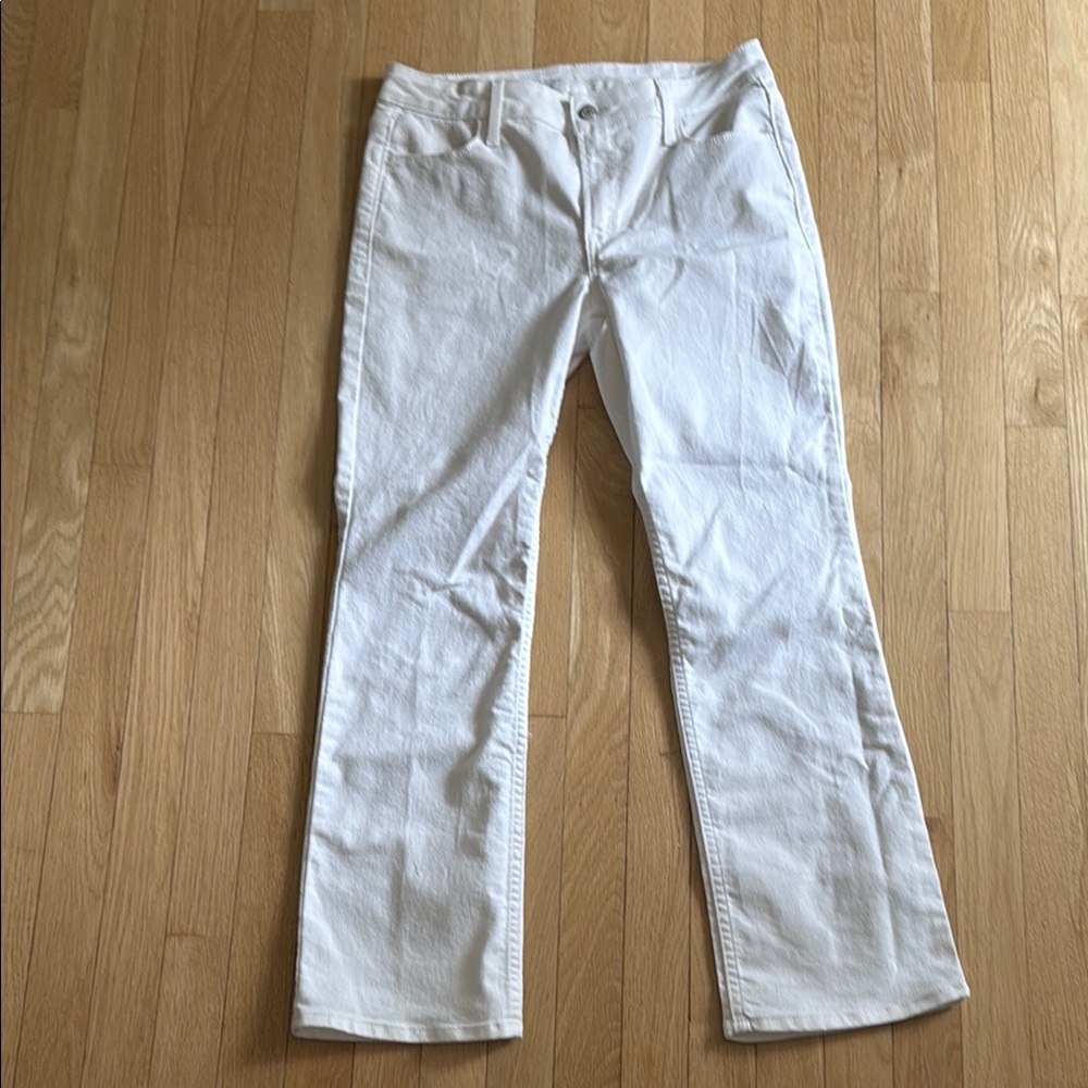 White Straight-Leg Jeans